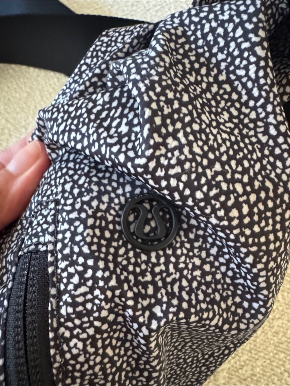 Lululemon Black & White Speckle Crossbody yoga mat Bag
